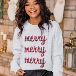 Budget 🤩 Pink Lily Plaid Merry Merry Merry Ash Graphic Sweatshirt 🤩 8 Budget 🤩 Pink Lily Plaid Merry Merry Merry Ash Graphic Sweatshirt 🤩 -Glam-girl Sales AM125485 177498 goodnightwishblackpant 8 650x