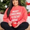 Budget 🔥 Pink Lily Merry 🎄 Christmas Ya Filthy Animal Red Corded Graphic Sweatshirt 🎁 2 Budget 🔥 Pink Lily Merry 🎄 Christmas Ya Filthy Animal Red Corded Graphic Sweatshirt 🎁 -Glam-girl Sales B181774 185702 9 650x