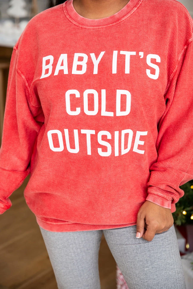 Flash Sale ⭐ Pink Lily Baby It's Cold Outside Block Red Corded Graphic Sweatshirt 🥰 4 Flash Sale ⭐ Pink Lily Baby It's Cold Outside Block Red Corded Graphic Sweatshirt 🥰 - Image 2