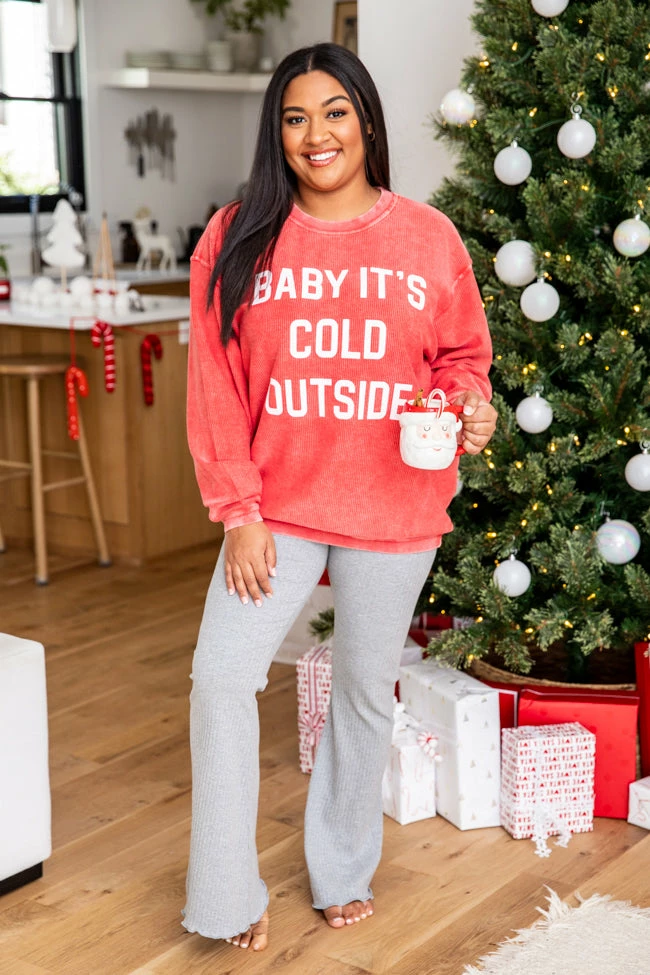 Flash Sale ⭐ Pink Lily Baby It's Cold Outside Block Red Corded Graphic Sweatshirt 🥰 5 Flash Sale ⭐ Pink Lily Baby It's Cold Outside Block Red Corded Graphic Sweatshirt 🥰 - Image 3