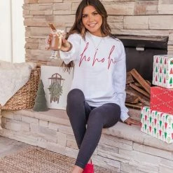 Cheapest 🔔 Pink Lily Ho Ho Ho Script White Graphic Sweatshirt 🛒 -Glam-girl Sales CP125495 167308 goodnightdreamsred 174406 chasingrealityblack 164834 spillthetea 7 650x