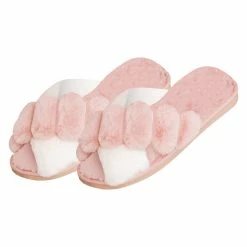 Cheap 😍 Pink Lily 🎄 Christmas Morning Nap Pink And White Slippers 💯 -Glam-girl Sales ChristmasMorningNapPinkAndWhiteSlippersDOORBUSTER 650x