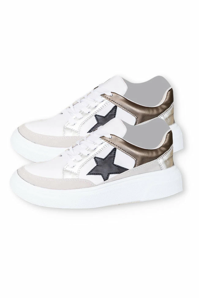 Cheap 😍 Pink Lily Cleo Pewter And Black Star 👟 Sneakers 😀 6 Cheap 😍 Pink Lily Cleo Pewter And Black Star 👟 Sneakers 😀 - Image 4