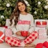 Cheapest 👍 Pink Lily Dear Santa Ash Graphic Sweatshirt 🤩 -Glam-girl Sales DE125485 7 650x