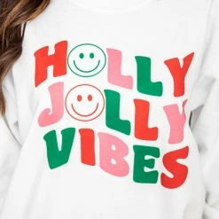 Buy π Pink Lily Holly Jolly Vibes White Graphic Sweatshirt π 8 Buy π Pink Lily Holly Jolly Vibes White Graphic Sweatshirt π -Glam-girl Sales DJ125495 185676 7 650x