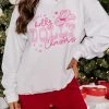 Hot Sale 🤩 Pink Lily Have A Holly Dolly 🎄 Christmas White Graphic Sweatshirt 💯 -Glam-girl Sales DK125495 1 650x