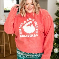 Outlet ๐ Pink Lily Have A Holly Jolly ๐ Christmas Red Corded Graphic Sweatshirt ๐ 16 Outlet ๐ Pink Lily Have A Holly Jolly ๐ Christmas Red Corded Graphic Sweatshirt ๐ -Glam-girl Sales E181774 7 650x