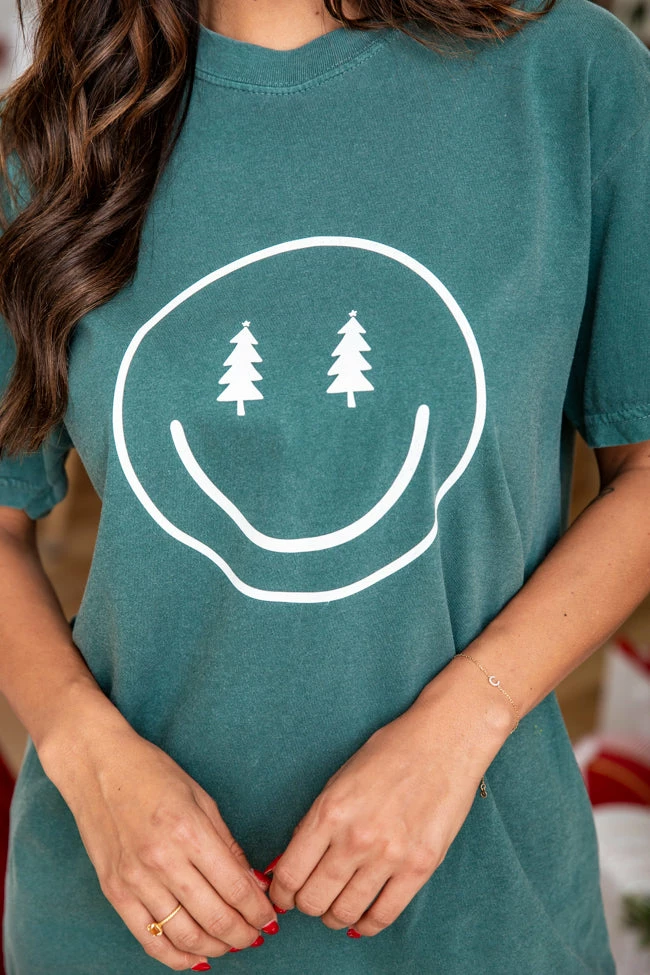 Flash Sale π Pink Lily Smiley Face π Christmas Tree Dark Green Graphic Tee π₯ 5 Flash Sale π Pink Lily Smiley Face π Christmas Tree Dark Green Graphic Tee π₯ - Image 3