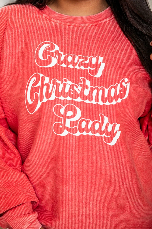 New π Pink Lily Crazy π Christmas Lady Red Corded Graphic Sweatshirt β 4 New π Pink Lily Crazy π Christmas Lady Red Corded Graphic Sweatshirt β - Image 2
