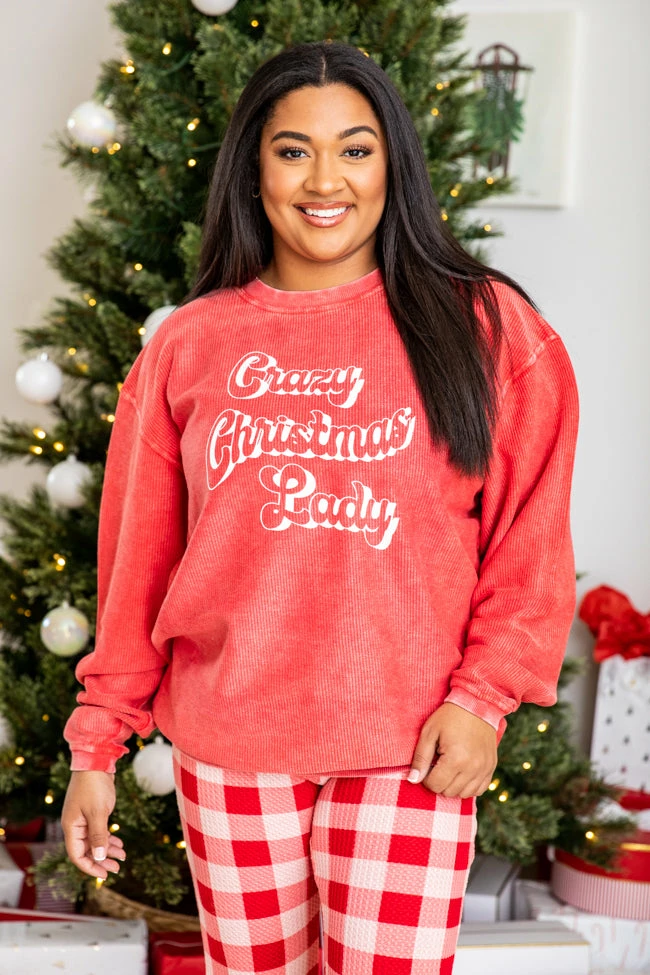 New π Pink Lily Crazy π Christmas Lady Red Corded Graphic Sweatshirt β 5 New π Pink Lily Crazy π Christmas Lady Red Corded Graphic Sweatshirt β - Image 3