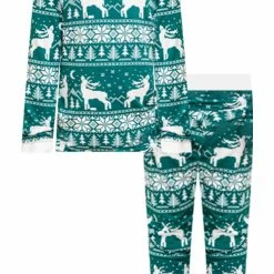 Best Pirce ✔️ Pink Lily Kids Underneath The Tree Green 🎅 Christmas Print Pajama Set ✨ -Glam-girl Sales KidsUnderneathTheTreeGreenChristmasPrintPajamaSet 650x