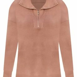 Cheap 🛒 Pink Lily Pulling Heartstrings Camel Quarter Zip Pullover 😀 -Glam-girl Sales PullingHeartstringsCamelQuarterZipPullover 650x