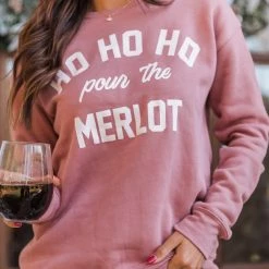 Outlet 🛒 Pink Lily Ho Ho Ho Pour The Merlot Mauve Graphic Sweatshirt 🎉 -Glam-girl Sales Q110454 164324 jennywhite 162192 selena 176744 shareyourthoughts 178450 NEWbeanie 177084 travelingtoyou 10 650x