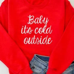 Wholesale β Pink Lily Baby It's Cold Outside Script Red Graphic Sweatshirt π 16 Wholesale β Pink Lily Baby It's Cold Outside Script Red Graphic Sweatshirt π -Glam-girl Sales baby its cold outside red 63659 650x