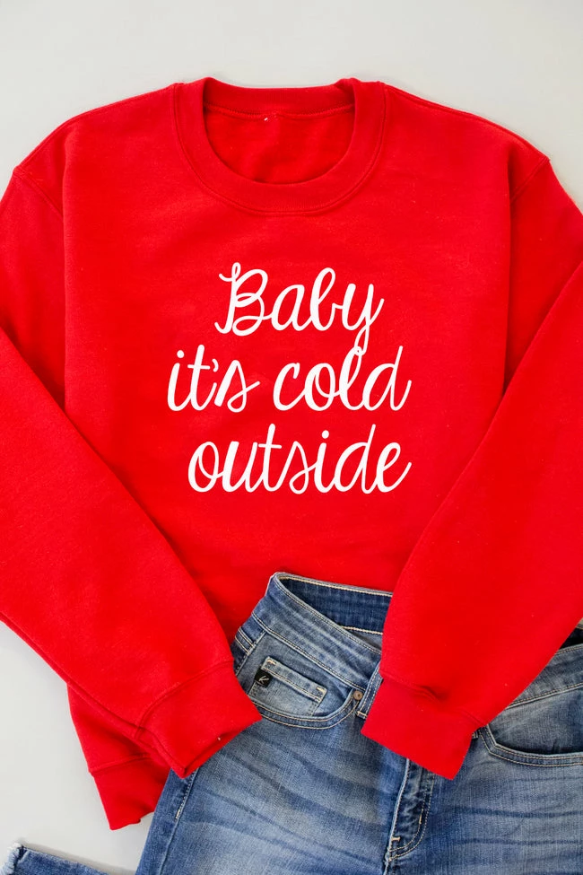 Wholesale β Pink Lily Baby It's Cold Outside Script Red Graphic Sweatshirt π 9 Wholesale β Pink Lily Baby It's Cold Outside Script Red Graphic Sweatshirt π - Image 7