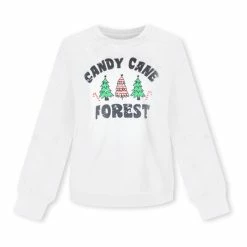 Best deal 👏 Pink Lily 🍬 Candy Cane Forest White Graphic Sweatshirt ❤️ -Glam-girl Sales candy cane forest white graphic sweatshirt 650x