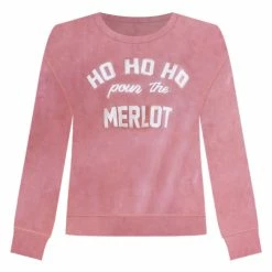 Outlet 🛒 Pink Lily Ho Ho Ho Pour The Merlot Mauve Graphic Sweatshirt 🎉 -Glam-girl Sales ho ho ho pour the merlot mauve graphic sweatshirt 650x