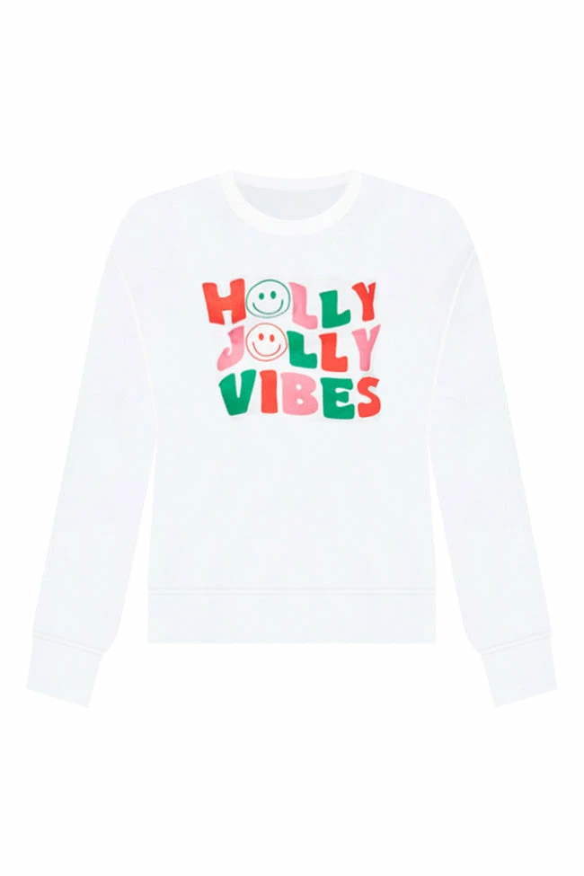 Buy π Pink Lily Holly Jolly Vibes White Graphic Sweatshirt π 6 Buy π Pink Lily Holly Jolly Vibes White Graphic Sweatshirt π - Image 4