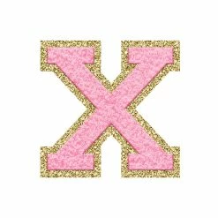 New 🧨 Pink Lily Pink Letter Fuzzy Patches 👏 -Glam-girl Sales pinkx 650x