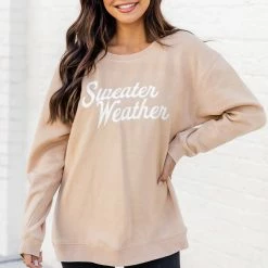 Flash Sale ๐ Pink Lily Sweater Weather Light Tan Graphic Sweatshirt ๐งจ 8 Flash Sale ๐ Pink Lily Sweater Weather Light Tan Graphic Sweatshirt ๐งจ -Glam-girl Sales s174450 7 650x